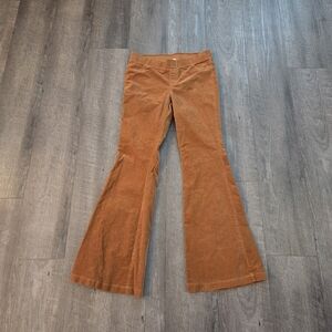 JODIFL FLARE LEG CORDUROY PANTS Burnt Orange Small (28x30) Lightweight